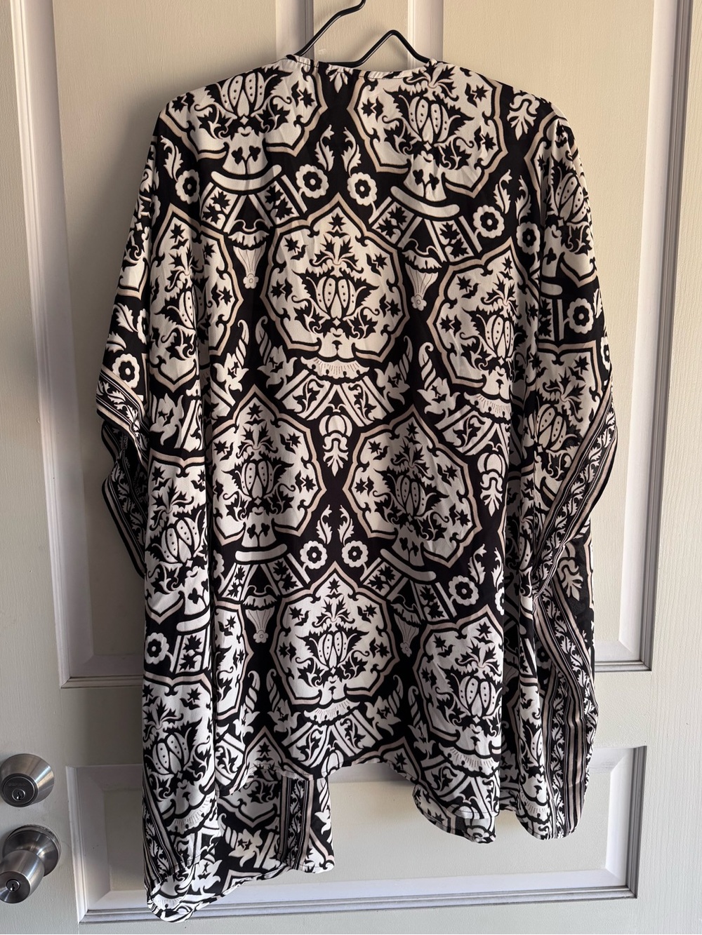 Max Studio Black & White Patterned Short Sleeve Open Kimono Size 2X New With Tag - Picture 3 of 7